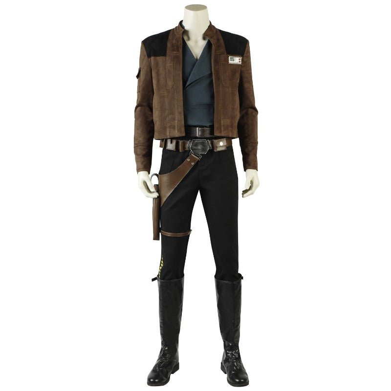 Fantasia de Han Solo - Casaco de Camurça, Cinto de Couro e Coldre Conjunto Completo para Cosplay - Estrela Cosplay
