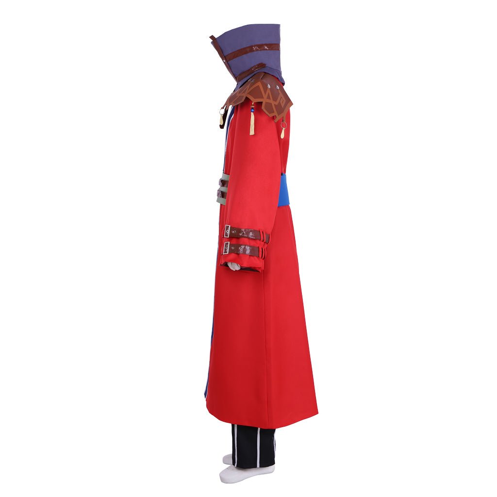 Fantasia de Cosplay de Auron de Final Fantasy X | Conjunto Completo de Terno Vermelho para Role Play - Estrela Cosplay