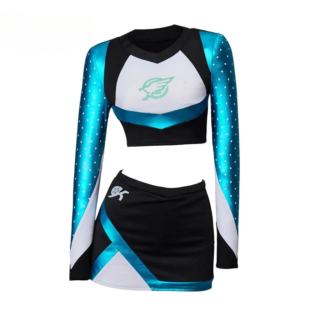 Uniforme de Cheerleader Euphoria Conjunto Maddy Top Crop com Saia Mini Uniforme Escolar Feminino - Estrela Cosplay