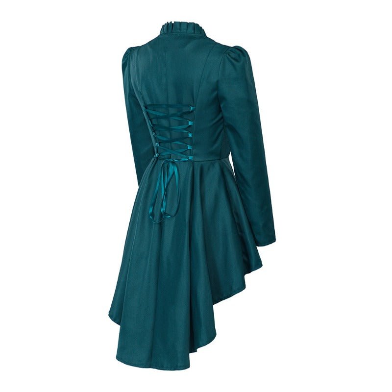 Vestido Gótico Medieval Vintage – Traje de Cosplay Feminino com Mangas Compridas e Cintura Ajustada - Estrela Cosplay