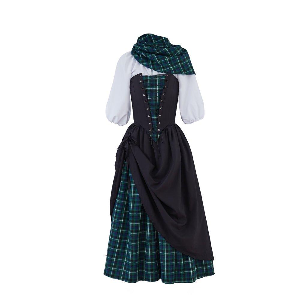 Fantasia Claire Fraser Outlander | Vestido Escocês Medieval Rococó para Mulheres - Estrela Cosplay