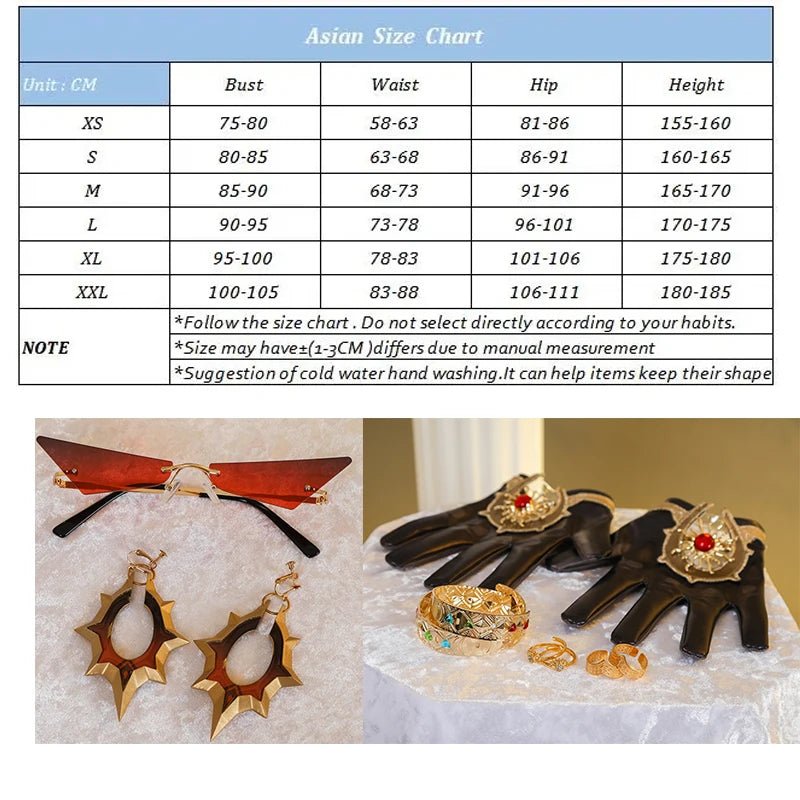 Fantasia de Cosplay do Arconte Pyro Mavuika de Genshin Impact para Mulheres - Macacão para Festa de Halloween - Estrela Cosplay