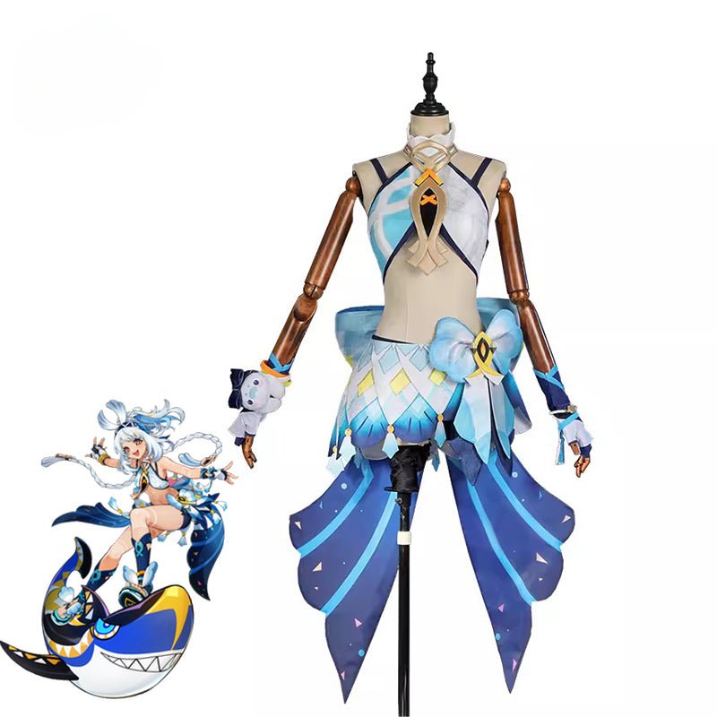 Fantasia Mualani Splish Splash Wavechaser de Genshin Impact para Mulheres - Traje para Halloween e Festas - Estrela Cosplay