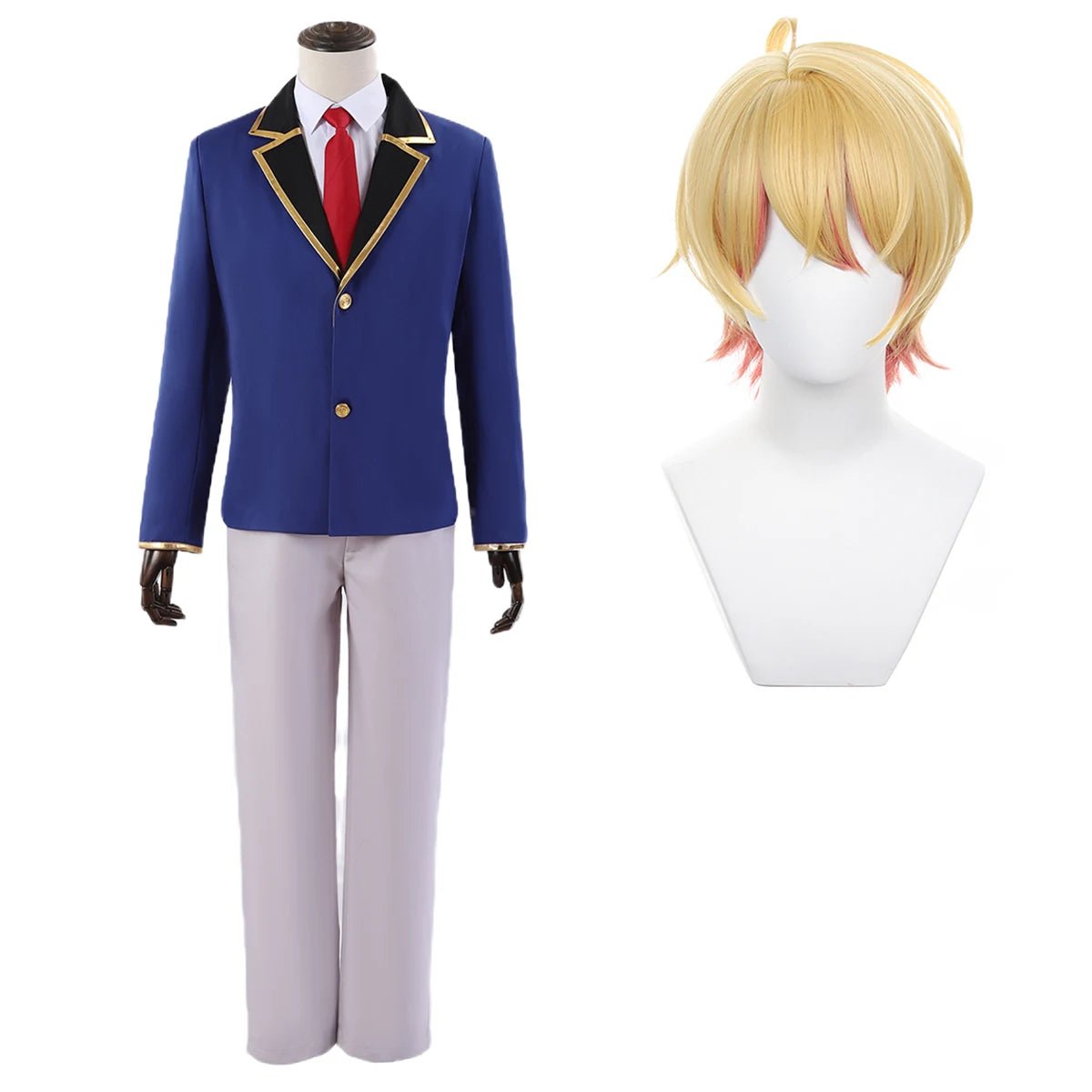OSHI NO KO Anime Akua Hoshino Fantasia de Cosplay Peruca Aqua Uniforme Escolar Camisa Diária Fibra Sintética - Estrela Cosplay