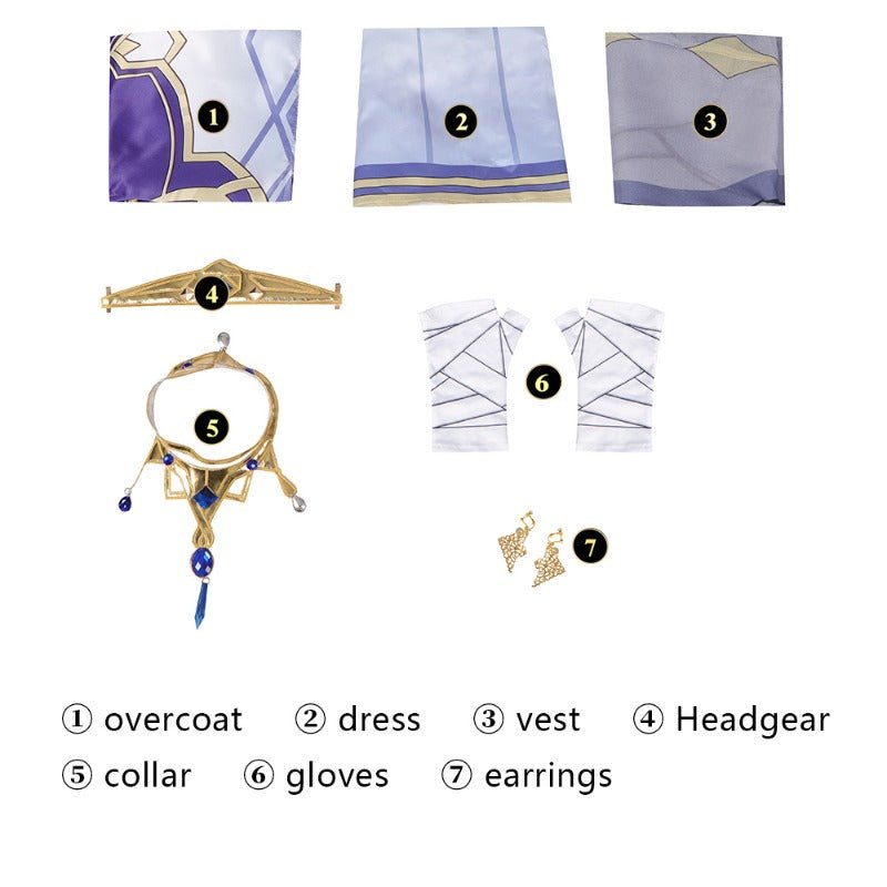 Fantasia de Dunyarzad de Genshin Impact - Conjunto Completo para Halloween e Eventos - Estrela Cosplay