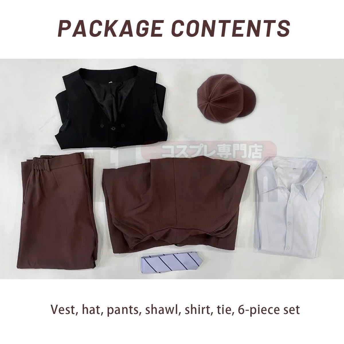 Fantasia de Cosplay Edogawa Rampo Bungo Anime - Capa, Calças Elásticas, Camisa, Colete, Gravata e Chapéu para Convenções, Halloween e Uso Diário - Estrela Cosplay