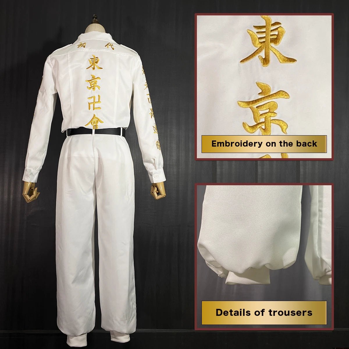 Fantasia Cosplay Tokyo Revengers Ran Haitani Rindo Haitani Jaqueta com Bordado Manji Uniforme Ataque Especial Halloween - Estrela Cosplay