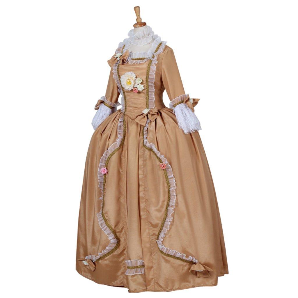 Vestido de Baile Aristocrata Medieval Rococó | Vestido Amarelo Vitoriano | Traje de Princesa do Período Colonial - Estrela Cosplay