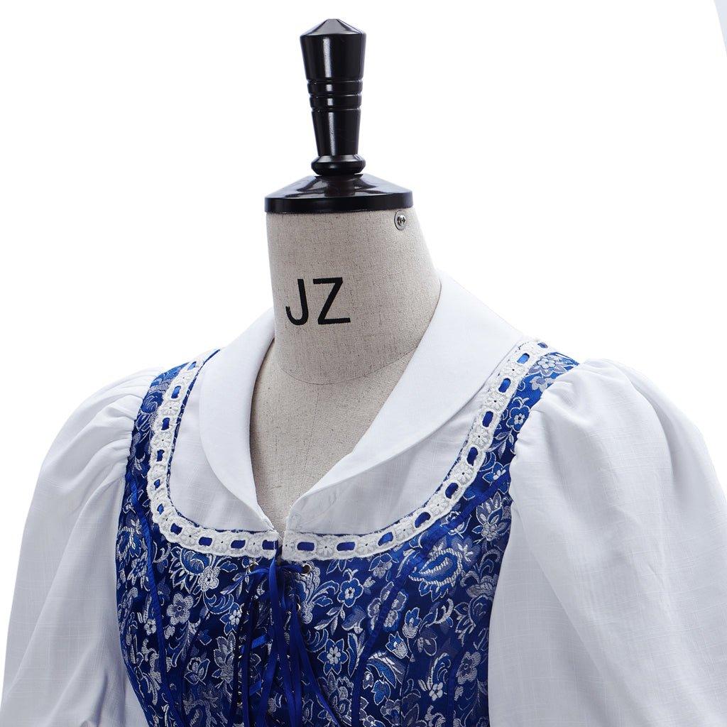 Vestido de Cosplay da Princesa Belle - Vestido de Empregada Azul para Mulheres - Estrela Cosplay
