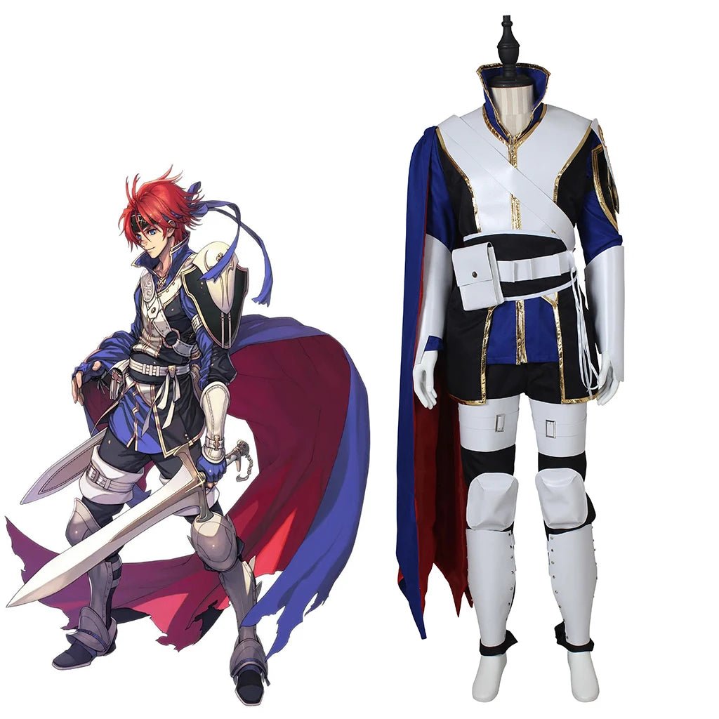 Traje de Cosplay Roy Mercenário do Jogo Fire Emblem para Homens - Uniforme de Combate com Capa para Halloween, Carnaval e Festas - Estrela Cosplay
