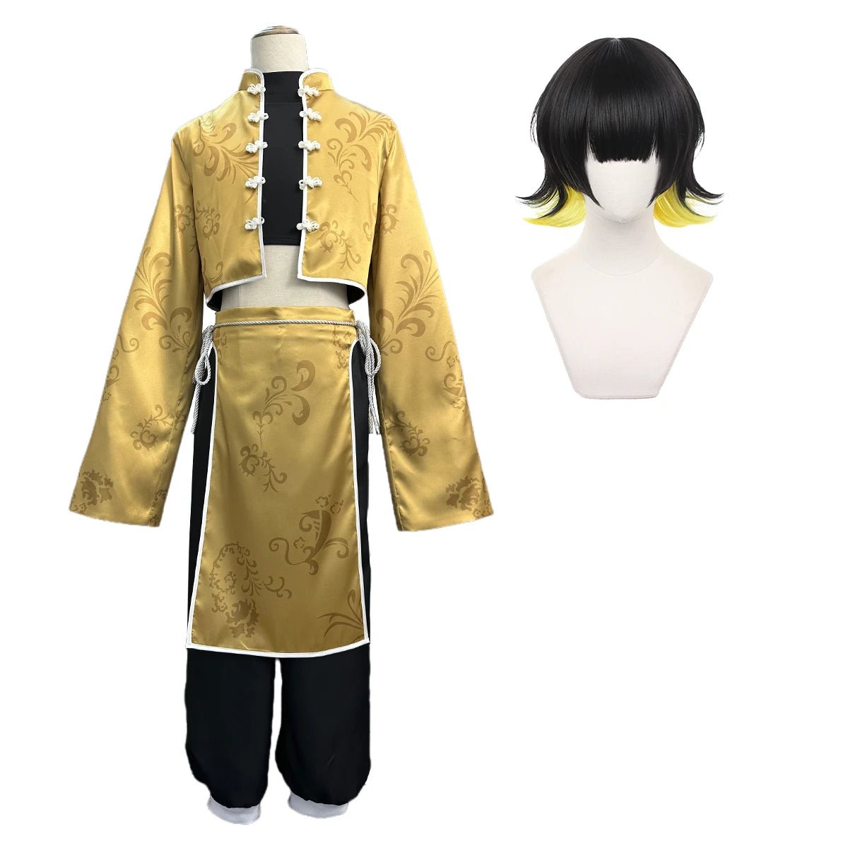 Traje de Cosplay Bachira de Blue Lock Anime Kung Fu Tang Suit com Peruca de Fibras Sintéticas Ajustável - Estrela Cosplay