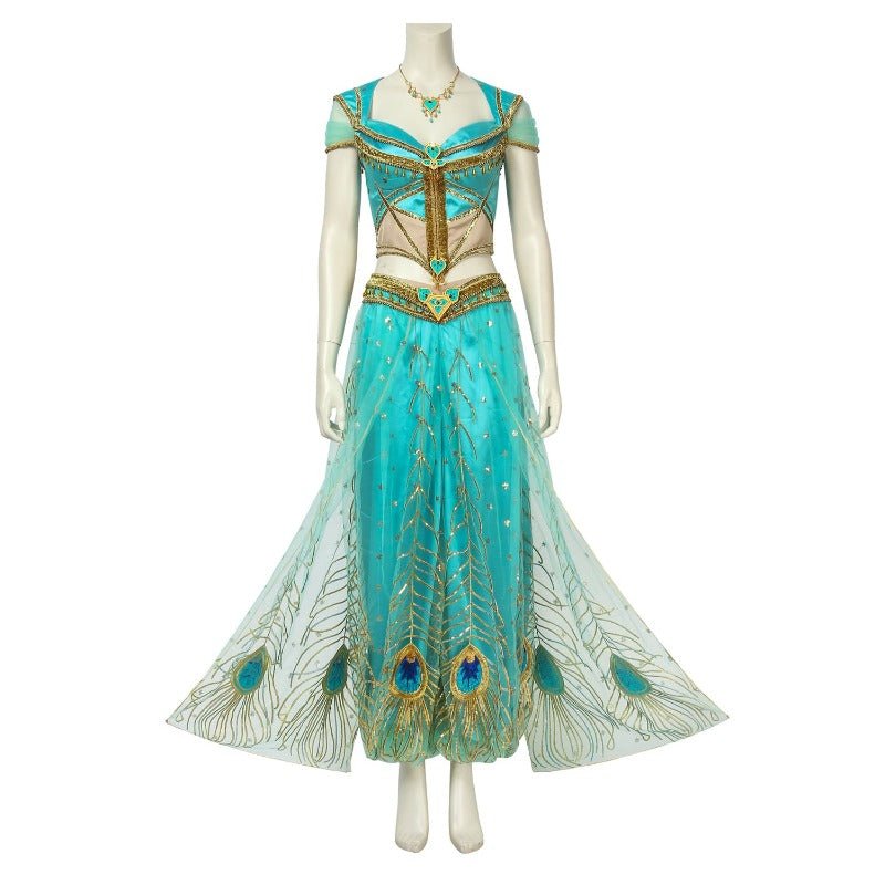 Fantasia Princesa Jasmine - Vestido Pavão Inspirado em Aladdin para Adultos - Estrela Cosplay