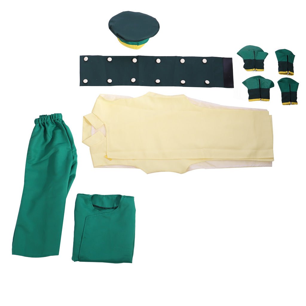 Fantasia de Cosplay Toph Beifong de Avatar: O Último Mestre do Ar - Uniforme Masculino Verde com Chapéu - Estrela Cosplay