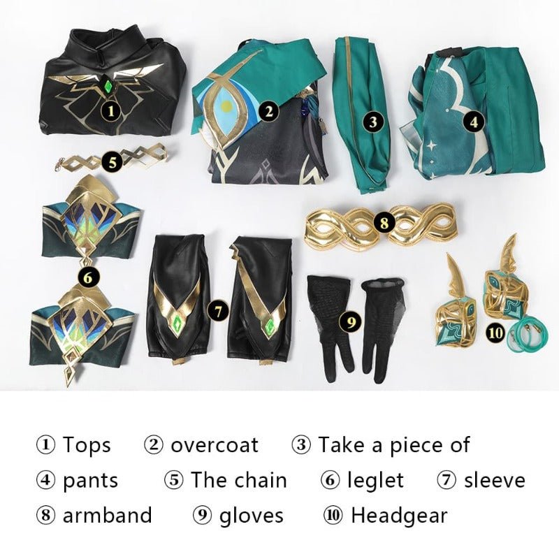 Fantasia de Alhaitham, Genshin Impact - Conjunto de Roleplay para Halloween e Natal - Estrela Cosplay