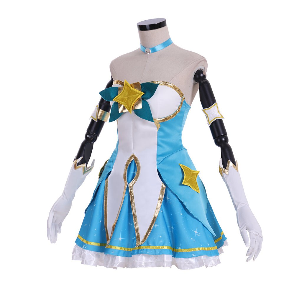 Fantasia LOL Soraka – Novo Traje Guardian Vestido Azul Tubo para Mulheres e Meninas - Estrela Cosplay