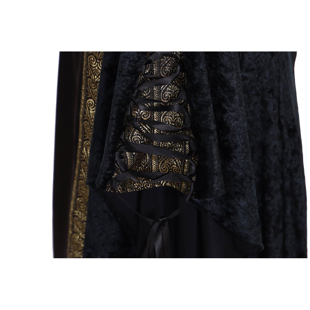 Vestido Medieval Renascença de Veludo Preto para Baile, Cosplay Personalizado para Mulheres - Estrela Cosplay