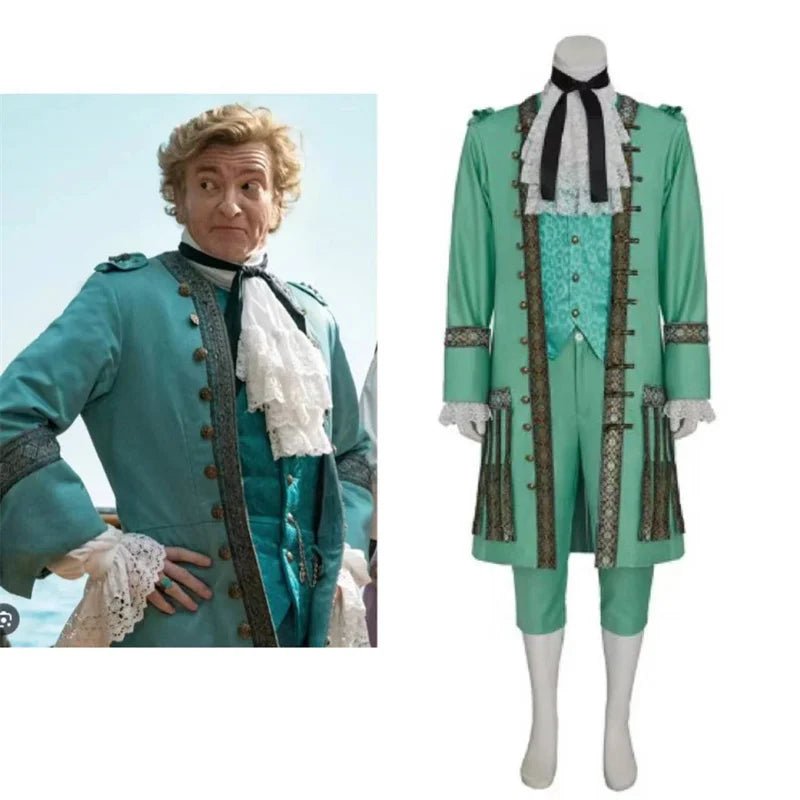 Fantasia de Pirata Stede Bonnet - Uniforme de Pirata Verde | Traje Medieval para Halloween - Estrela Cosplay