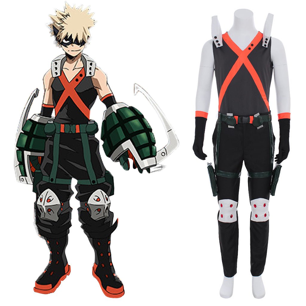 Fantasia Cosplay Katsuki Bakugou de My Hero Academia - Conjunto Completo Estilo Herói Explosivo - Estrela Cosplay