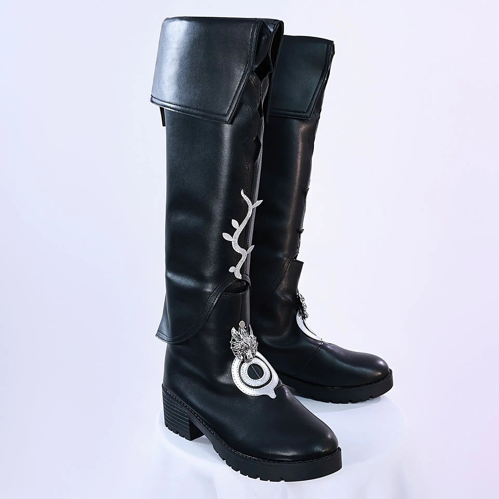 Botas Longas Pretas Cosplay Lappland Arknights para Mulher - Halloween, Carnaval, Festa Fantasia, Acessórios Comic Con - Estrela Cosplay