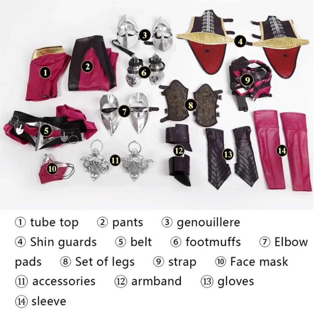 Fantasia de Mileena Cosplay - Traje de Batalha Mortal Kombat para Halloween e Carnaval - Estrela Cosplay