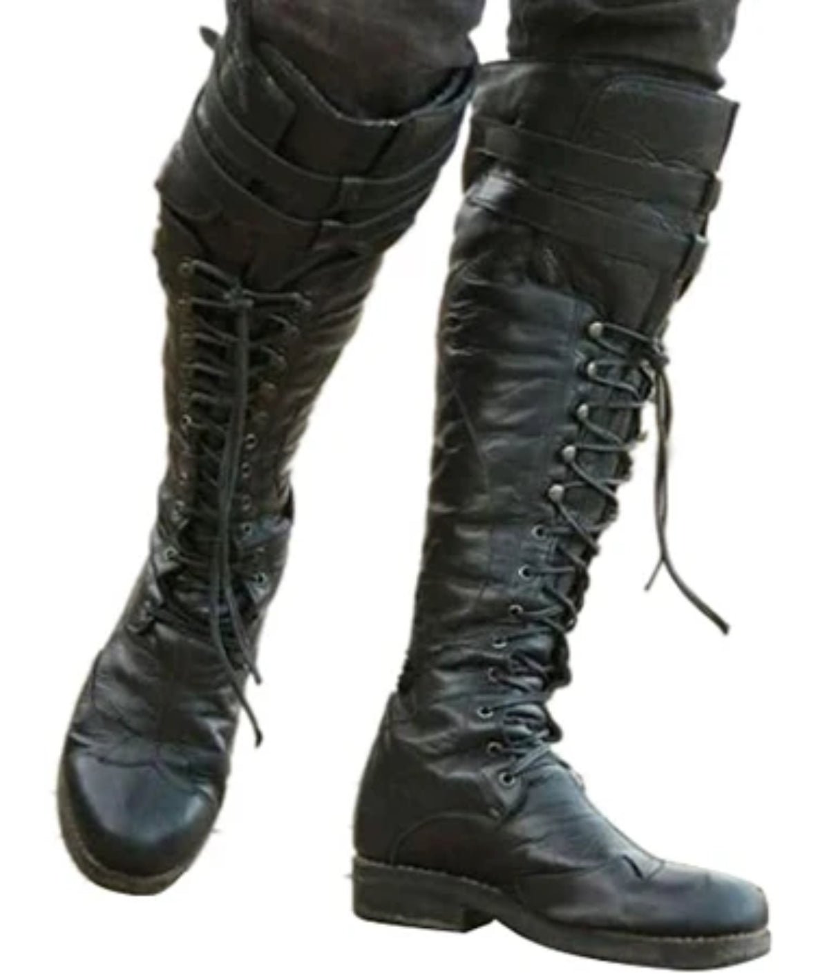 Botas de Cosplay Steampunk Medieval Pirata para Homens e Mulheres, Sapatos de Couro PU para LARP - Estrela Cosplay