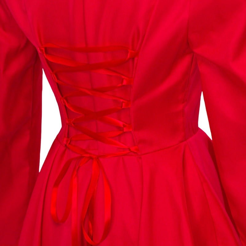 Vestido Vintage Gótico Cocktail Alto-Baixo – Traje de Cosplay Medieval Feminino de Manga Longa - Estrela Cosplay