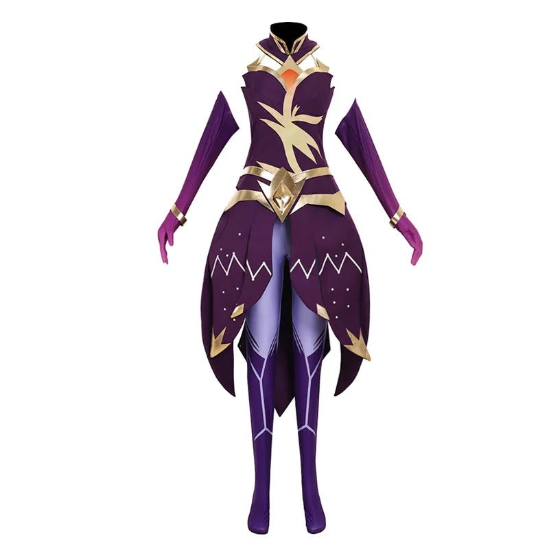 Fantasia de Cosplay Luxanna Crownguard de League of Legends - Uniforme de Batalha da Dama da Luminosidade para Mulheres - Estrela Cosplay