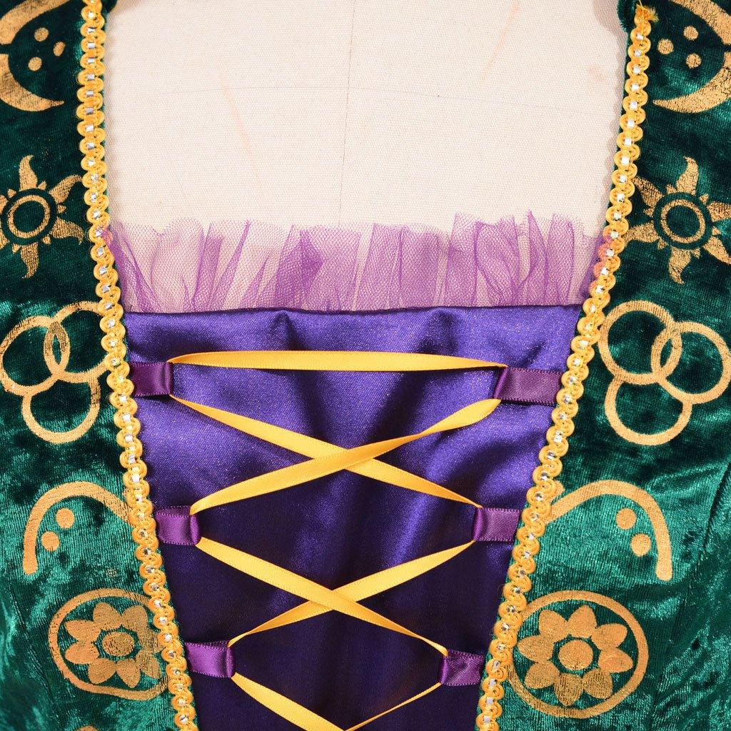 Vestido de Cosplay de Bruxa | Conjunto de Robe Renascentista Verde Medieval para Mulheres - Estrela Cosplay