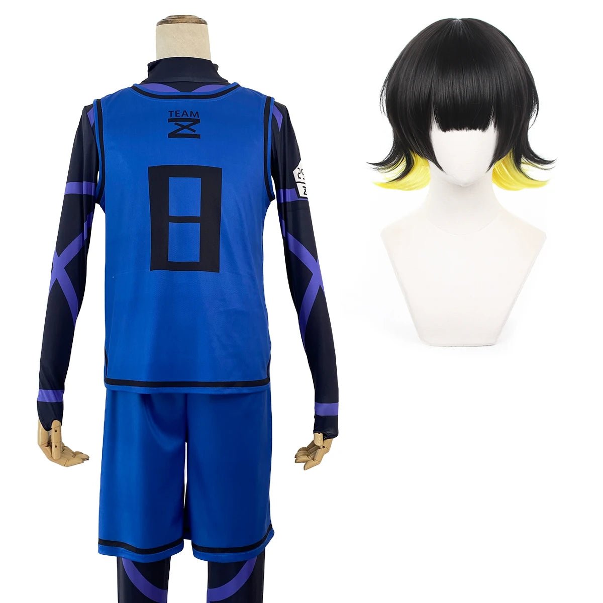Peruca de Cosplay de Blue Lock - Isagi Yoichi, Chigiri Bachira, Rensuke Kunigami - Uniforme de Treino de Futebol - Estrela Cosplay