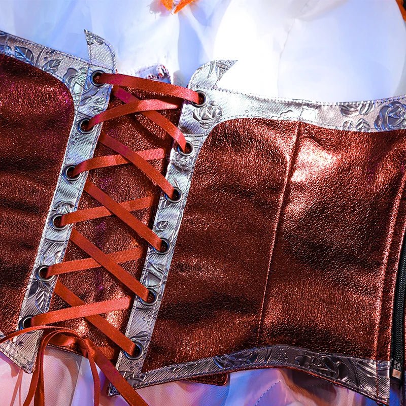 Fantasia de Evelynn Magia Ocidental Sombra de LOL - Vestido Laranja Conjunto Completo - Estrela Cosplay