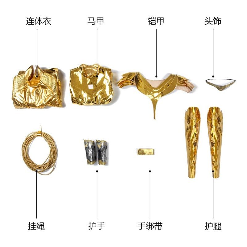 Armadura Dourada de Batalha Diana Prince Traje Cosplay para Halloween e Carnaval - Estrela Cosplay