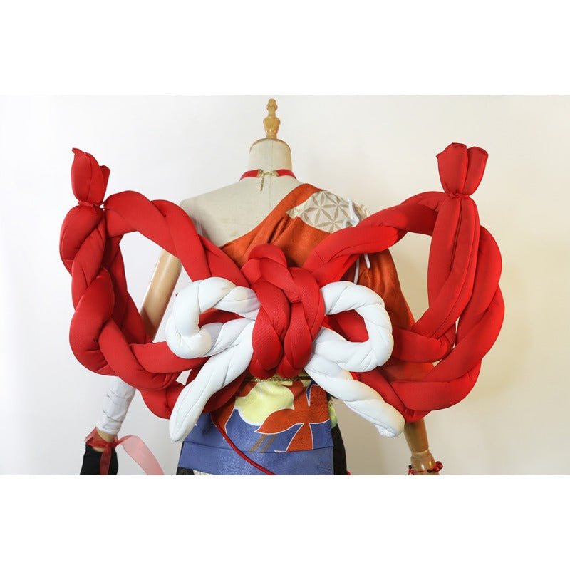 Fantasia de Yoimiya Genshin Impact - Quimono com Peruca - Estrela Cosplay