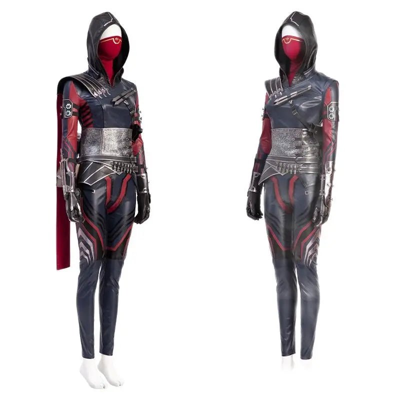 Fantasia Cosplay Wraith do Jogo Apex Legends - Traje de Halloween para Mulheres - Espírito Maligno Lutadora com Máscara e Acessórios - Estrela Cosplay