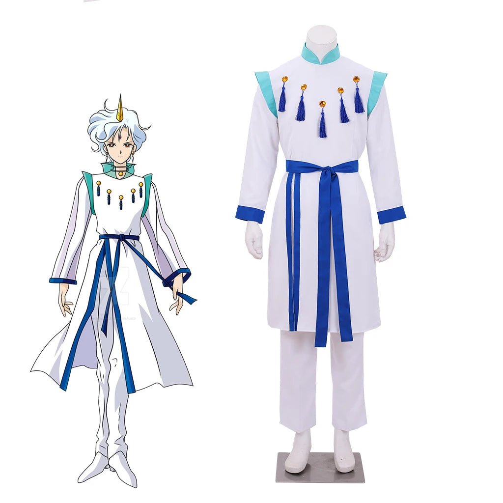 Fantasia Príncipe Anime Cosplay Homens - Uniforme Sacerdote Branco para Halloween, Carnaval e Comic Con - Estrela Cosplay
