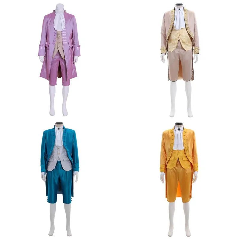 Terno do Século 18 para Homens - Casaco Colonial Vitoriano | Traje Rococó Regência da Estrela do Cosplay Série Medieval - Estrela Cosplay