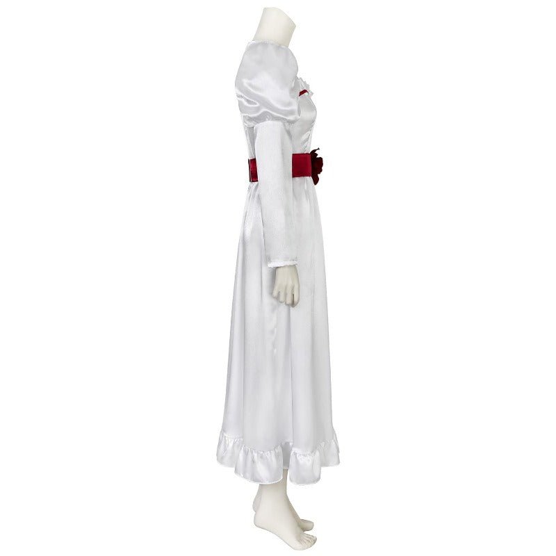 Fantasma Noiva Annabelle Cosplay Vestido Princesa Branco Longo para Halloween e Festas - Estrela Cosplay