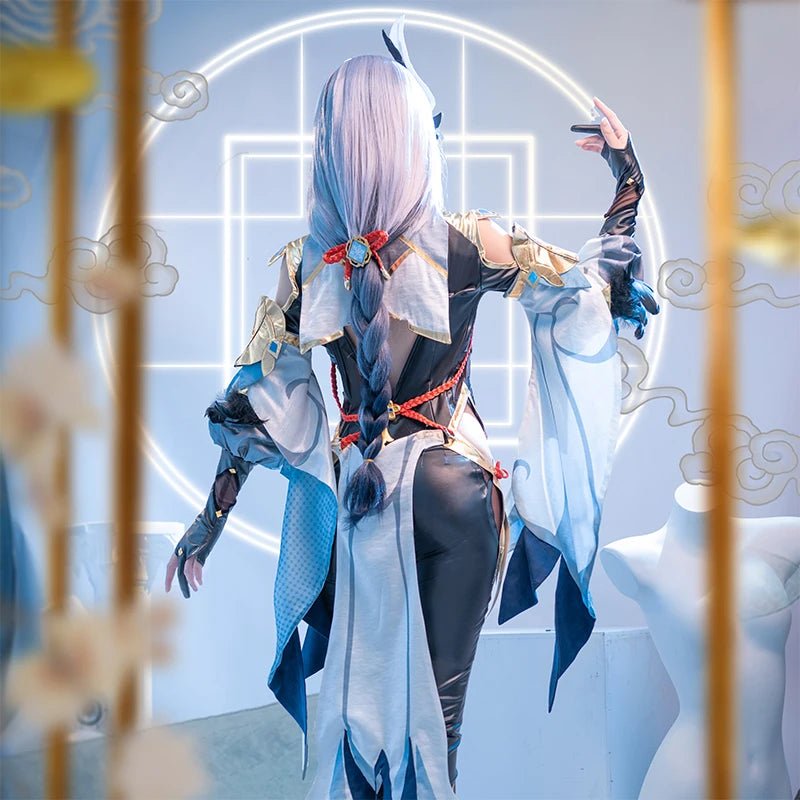 Fantasia Shenhe Cosplay Genshin Impact - Traje Completo para Mulheres - Estrela Cosplay