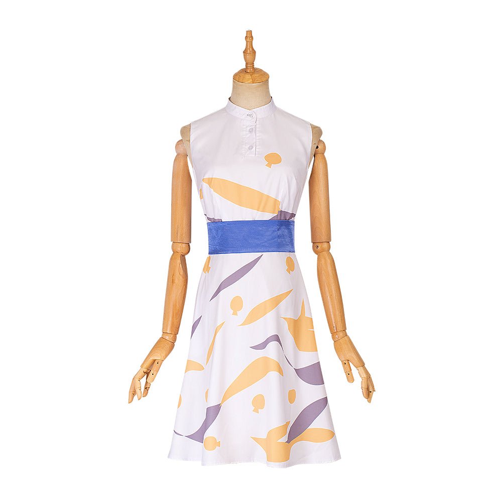 Vestido de Cosplay Feminino Personagem Principal Light And Night Estampado Branco - Estrela Cosplay