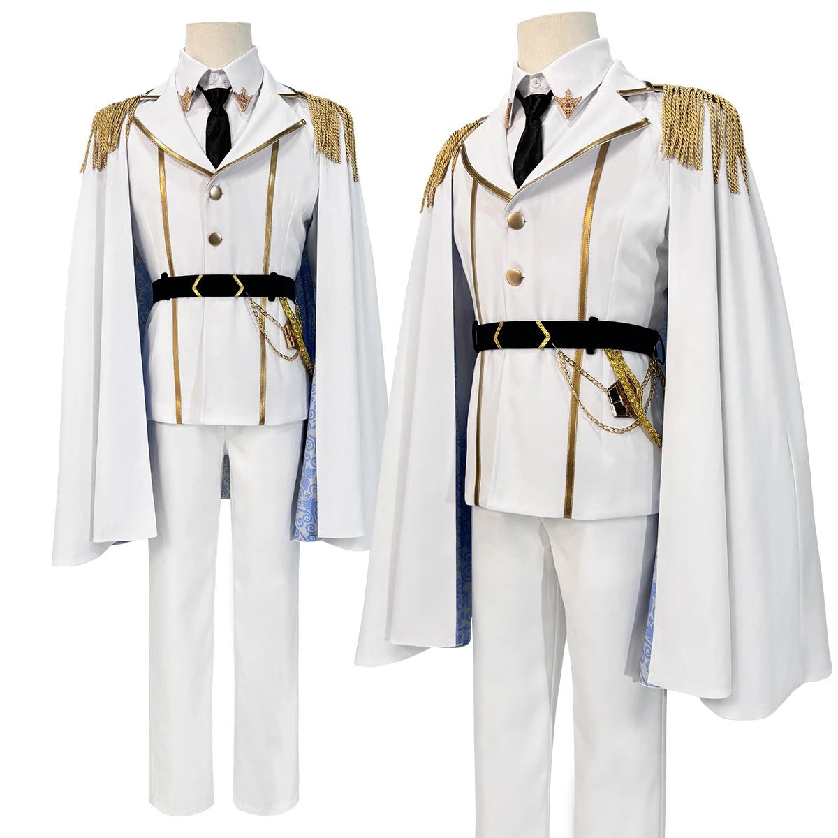 Fantasia de Cosplay Isagi do Anime Blue Lock - Série Anjos e Demônios - Jaqueta, Calças, Manto Branco e Rede de Rosas para Halloween - Estrela Cosplay