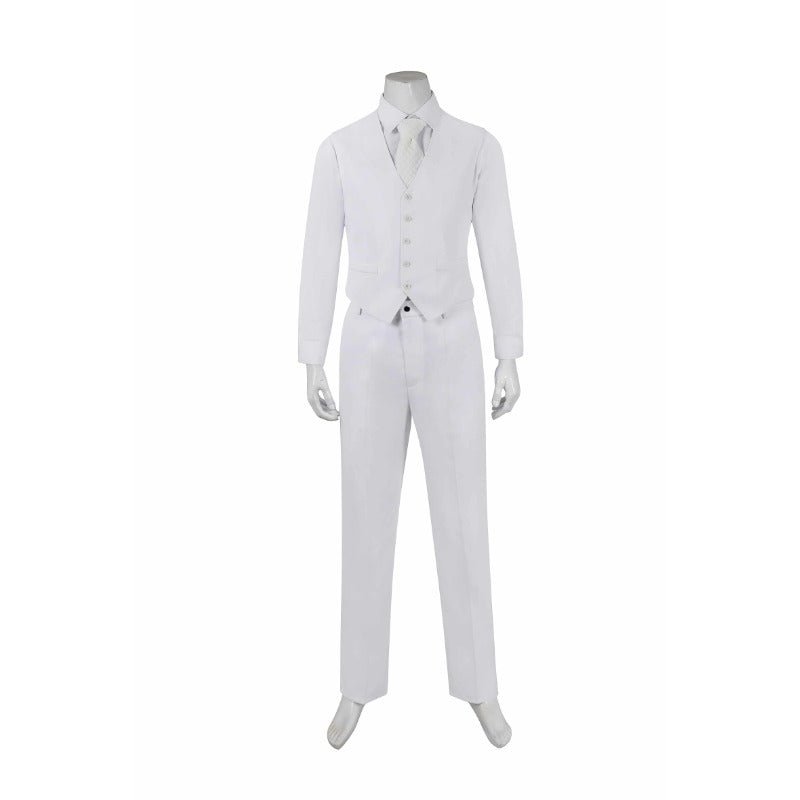 Traje de Cosplay Joker 2 Arthur Fleck Branco - Conjunto Completo Terno, Camisa, Colete, Calça, Gravata - Estrela Cosplay