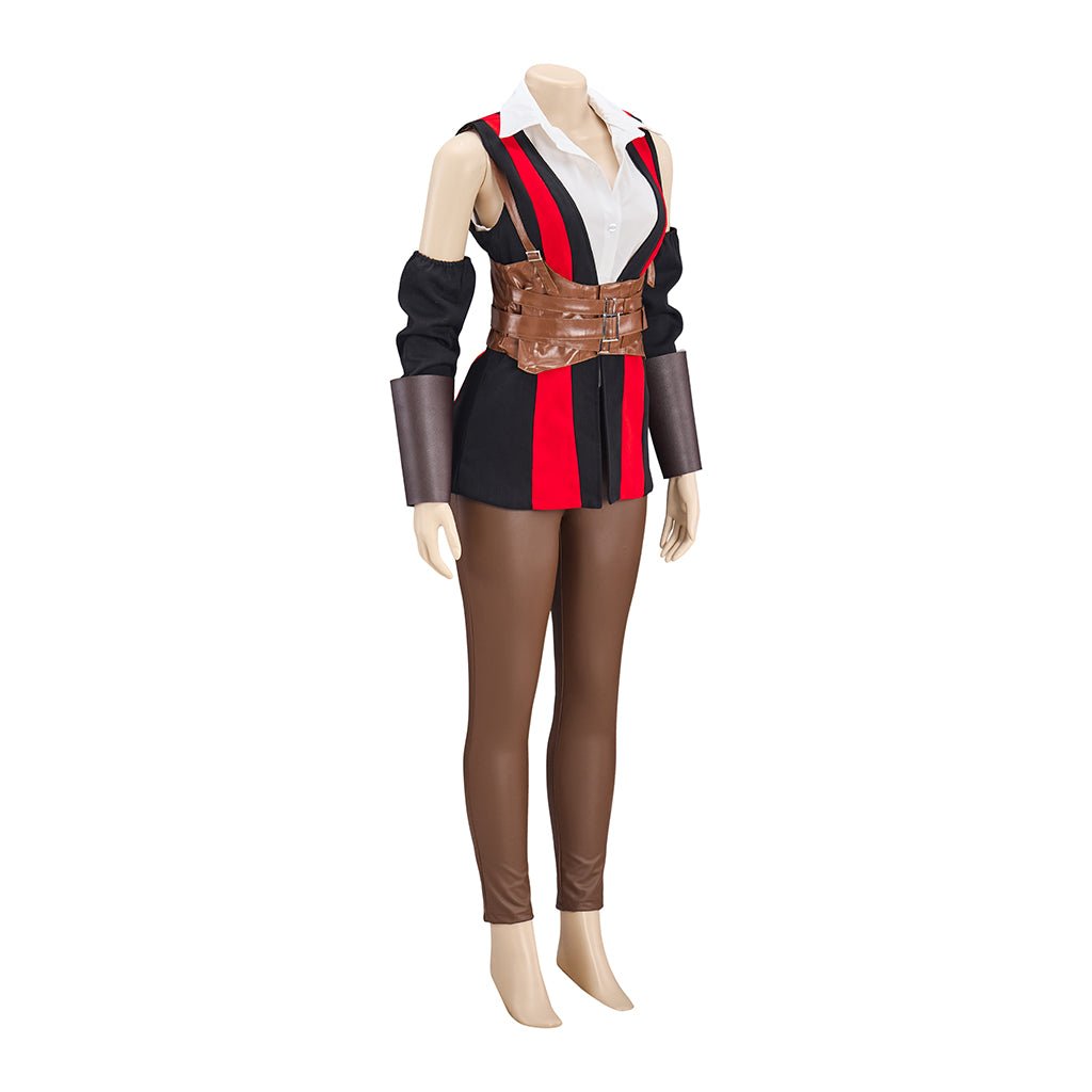 Conjunto de Casaco e Calça de Couro Sintético Estiloso para Mulher - Perfeito para Cosplay e Looks Descolados - Estrela Cosplay