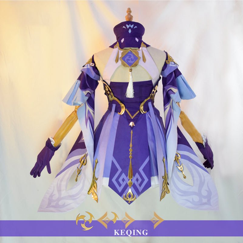 Fantasia Keqing Genshin Impact Cosplay Mulher Roxo Vestido Halloween - Estrela Cosplay