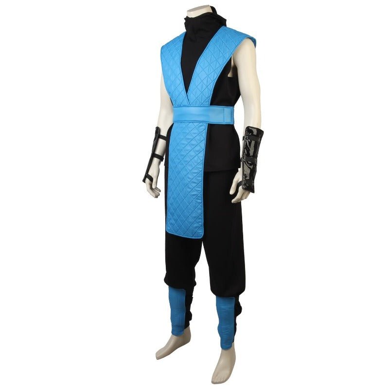Traje de Cosplay Sub-Zero Mortal Kombat - Ninja Azul com Máscara de Lutador - Estrela Cosplay