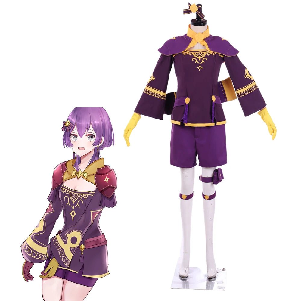 Fantasia Bernadetta Fire Emblem - Uniforme de Batalha Roxo para Mulher, Disfarce de Guerreira para Festa Halloween - Estrela Cosplay