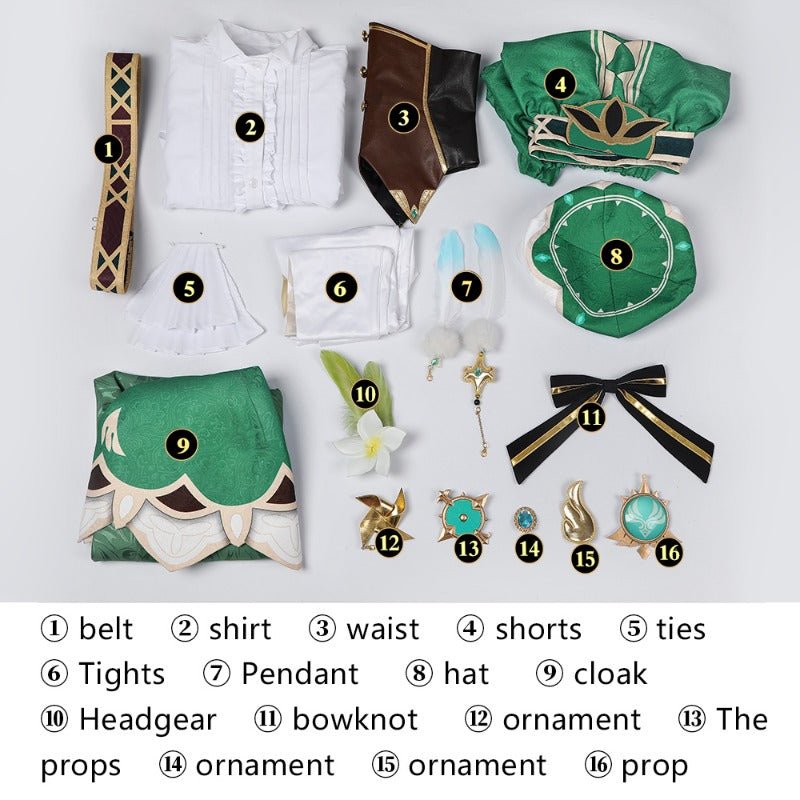 Fantasia de Venti Cosplay Genshin Impact - Peruca e Traje Estilo Chinês para Mulheres - Estrela Cosplay