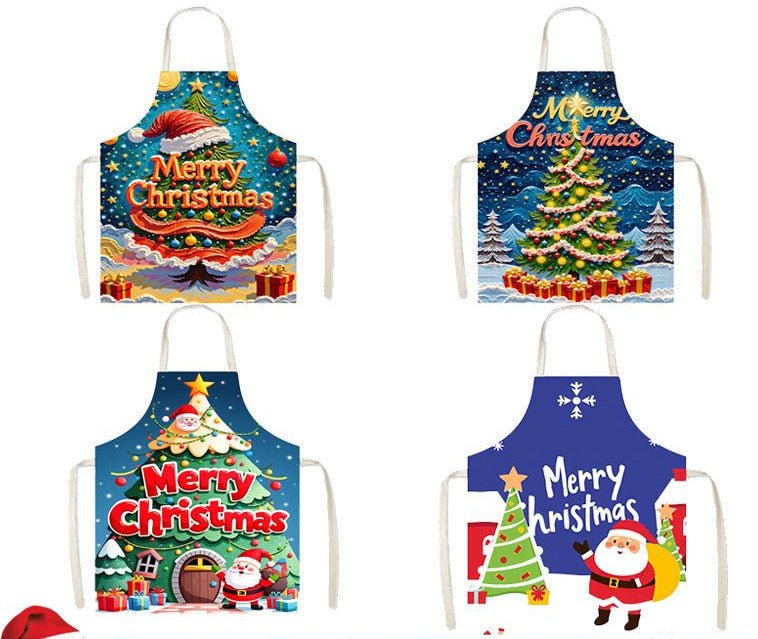 Novo avental de Papai Noel impressão em alta definição com motivo de boneco de neve, anti-manchas e anti-respingos para festas de Natal - Estrela Cosplay