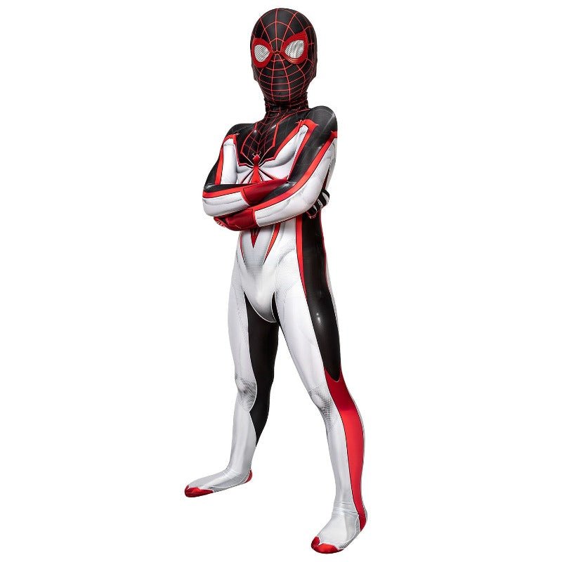 Traje de Cosplay Spider-Man Miles Morales T.R.A.C.K. Suit para Crianças - Estrela Cosplay