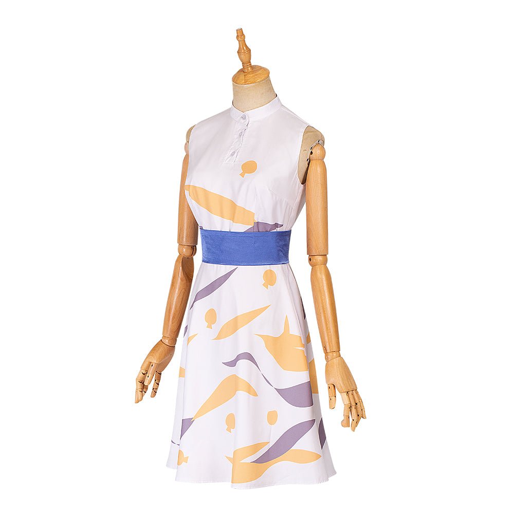 Vestido de Cosplay Feminino Personagem Principal Light And Night Estampado Branco - Estrela Cosplay