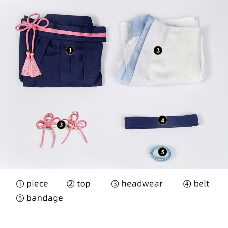 Fantasia de Cosplay Kamisato Ayaka Tsubaki de Genshin Impact - Estrela Cosplay