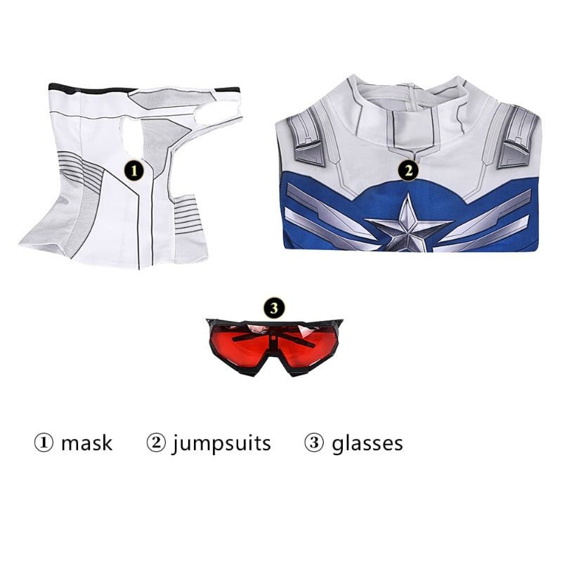 Traje de Cosplay Sam Wilson Impresso em 3D – The Falcon and the Winter Soldier – Fantasia Heroica para Fãs - Estrela Cosplay